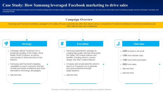 Case Study How Samsung Leveraged Facebook Marketing To Drive Sales Graphics PDF