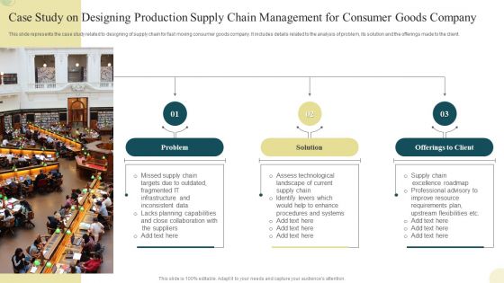 Case Study On Designing Production Supply Chain Management For Consumer Goods Company Portrait PDF