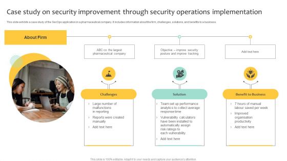 Case Study On Security Improvement Through Security Operations Implementation Mockup PDF
