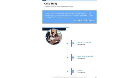 Case Study Proposal For Data Analysis In Research Project One Pager Sample Example Document