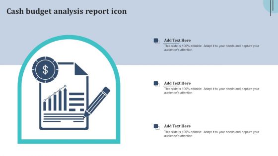Cash Budget Analysis Report Icon Inspiration PDF