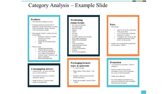 Category Analysis Example Slide Ppt PowerPoint Presentation Styles Shapes