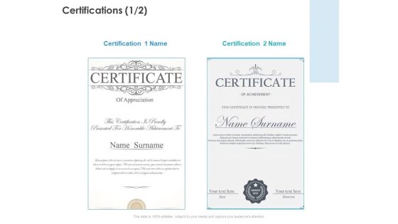 Certifications Marketing Planning Ppt PowerPoint Presentation Professional Clipart