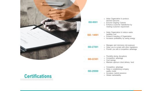 Certifications Ppt PowerPoint Presentation Inspiration Graphics Tutorials