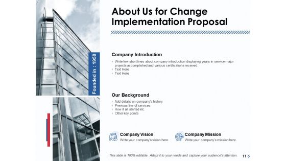 Change Implementation Proposal Ppt PowerPoint Presentation Complete Deck With Slides