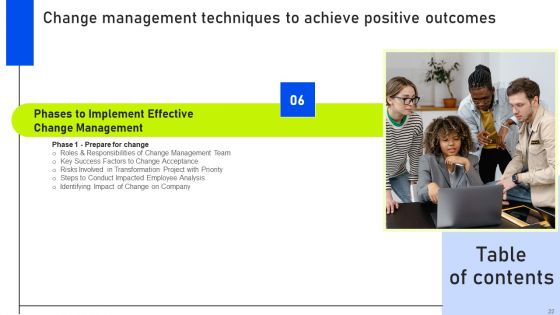 Change Management Techniques To Achieve Positive Outcomes Ppt PowerPoint Presentation Complete Deck With Slides