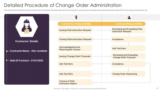 Change Order Administration Ppt PowerPoint Presentation Complete Deck With Slides
