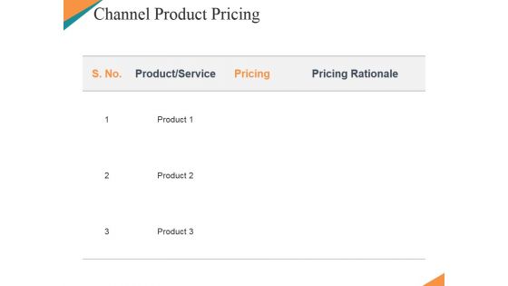 Channel Product Pricing Ppt PowerPoint Presentation Outline Ideas