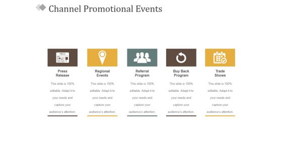Channel Promotional Events Ppt PowerPoint Presentation Infographic Template Demonstration