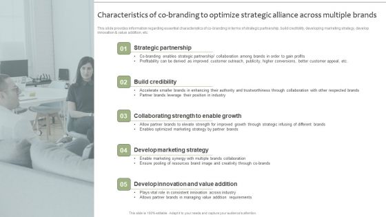 Characteristics Of Co Branding To Optimize Strategic Alliance Across Multiple Brands Slides PDF