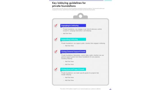 Charitable Advocacy And Lobbying Playbook Template