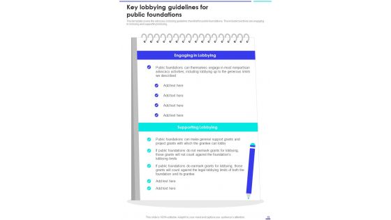 Charitable Advocacy And Lobbying Playbook Template