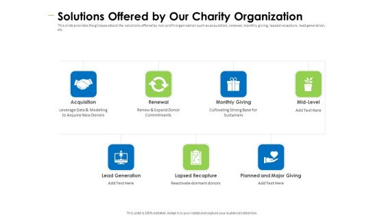 Charity Pitch Deck Solutions Offered By Our Charity Organization Introduction PDF Charity Pitch Deck Solutions Offered By Our Charity Organization Introduction PDF