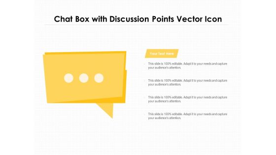 Chat Box With Discussion Points Vector Icon Ppt PowerPoint Presentation Gallery Graphics PDF