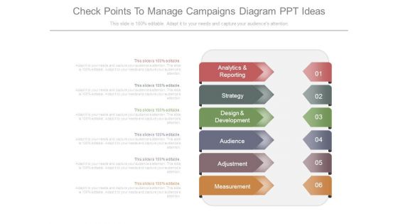 Check Points To Manage Campaigns Diagram Ppt Ideas