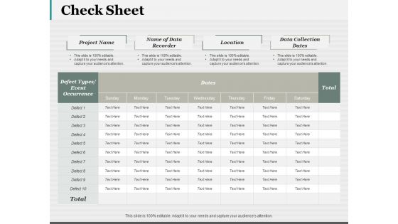 Check Sheet Ppt PowerPoint Presentation Ideas Mockup