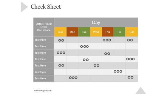 Check Sheet Ppt PowerPoint Presentation Topics