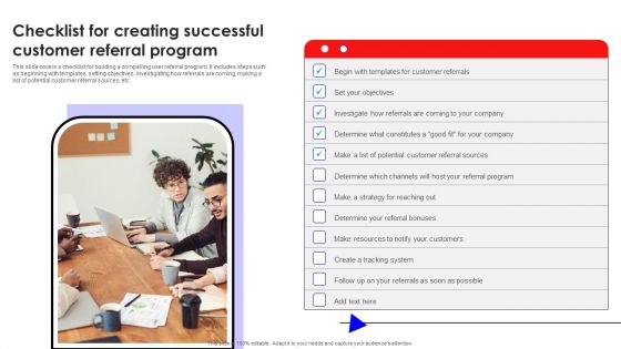 Checklist For Creating Successful Customer Referral Program Demonstration PDF