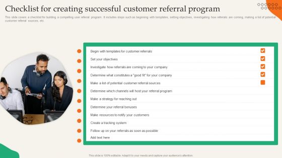 Checklist For Creating Successful Customer Referral Program Themes PDF