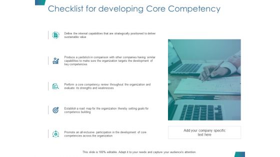 Checklist For Developing Core Competency Ppt PowerPoint Presentation Gallery Graphics Pictures