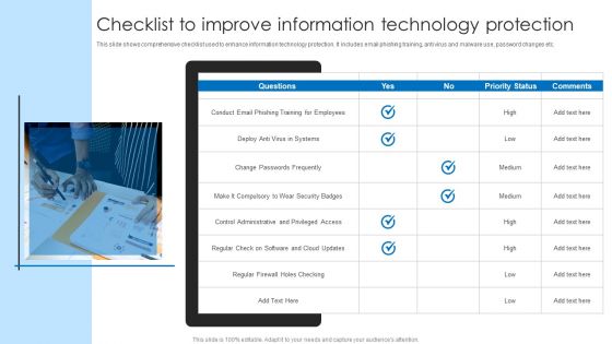 Checklist To Improve Information Technology Protection Inspiration PDF
