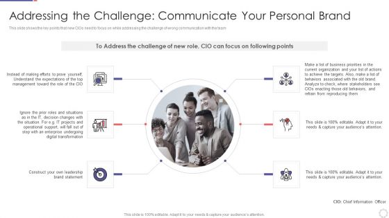 Chief Information Officer In Improving Organizational Value Communicate Your Personal Brand Pictures PDF