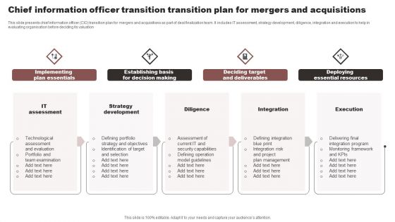 Chief Information Officer Transition Transition Plan For Mergers And Acquisitions Introduction PDF