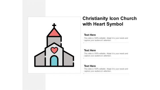 Christianity Icon Church With Heart Symbol Ppt PowerPoint Presentation Inspiration Infographics