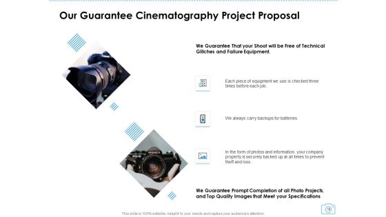 Cinematography Project Proposal Ppt PowerPoint Presentation Complete Deck With Slides