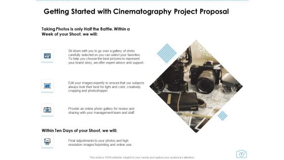 Cinematography Project Proposal Ppt PowerPoint Presentation Complete Deck With Slides