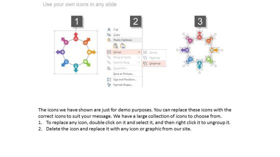 Circle Arrow Chart For Corporate Level Strategies Powerpoint Template