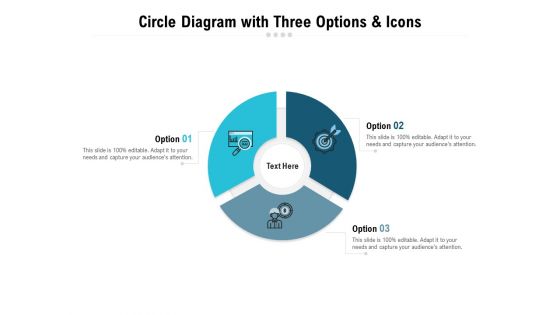 Circle Diagram With Three Options And Icons Ppt PowerPoint Presentation Pictures Visuals