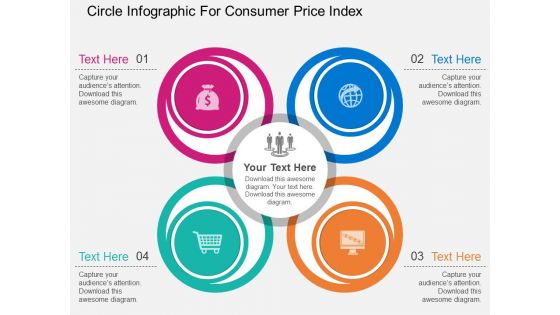 Circle Infographic For Consumer Price Index Powerpoint Template