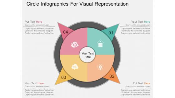 Circle Infographics For Visual Representation Powerpoint Template