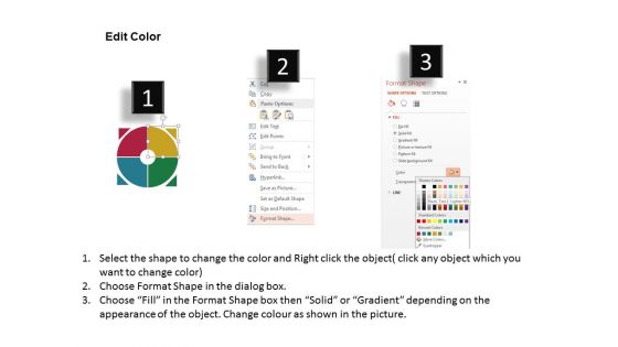 Circle Of Four Text Boxes Powerpoint Templates