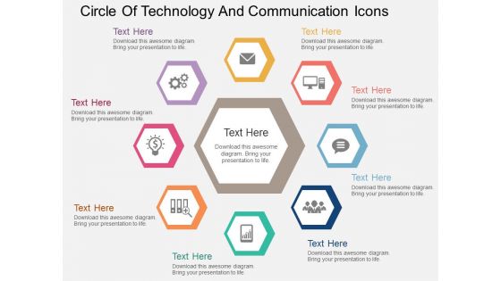 Circle Of Technology And Communication Icons Powerpoint Template
