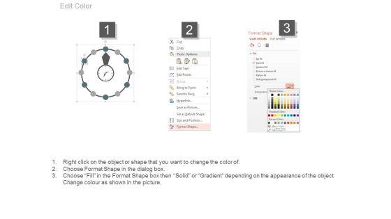 Circle Steps For Time Management And Planning Powerpoint Slides