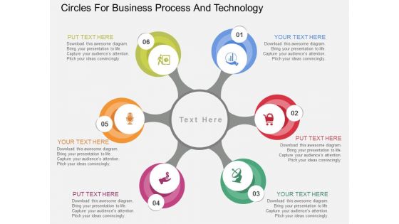 Circles For Business Process And Technology Powerpoint Templates