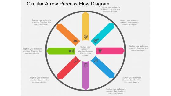 Circular Arrow Process Flow Diagram Powerpoint Template