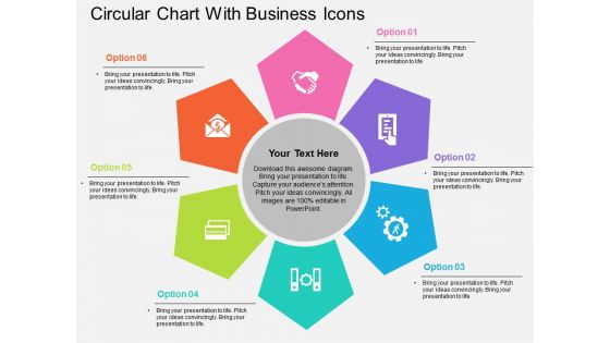 Circular Chart With Business Icons Powerpoint Templates