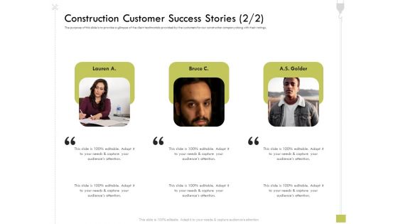 Civil Contractors Construction Customer Success Stories Customer Ppt Outline Demonstration