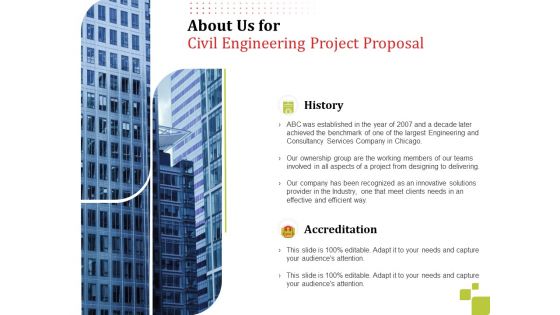 Civil Engineering Construction Proposal Ppt PowerPoint Presentation Complete Deck With Slides