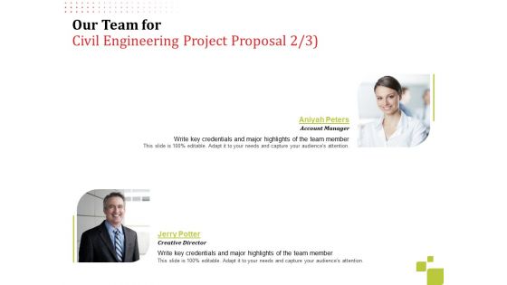 Civil Engineering Construction Proposal Ppt PowerPoint Presentation Complete Deck With Slides