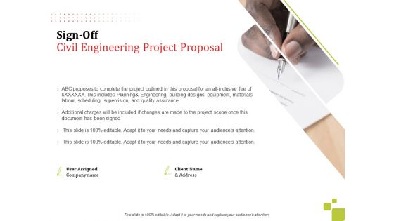 Civil Engineering Construction Proposal Ppt PowerPoint Presentation Complete Deck With Slides