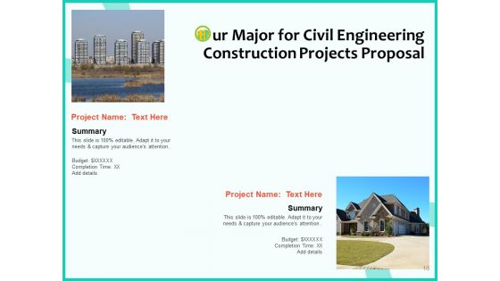 Civil Engineering Consulting Services Proposal For Construction Project Ppt PowerPoint Presentation Complete Deck With Slides