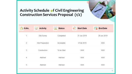 Civil Engineering Consulting Services Proposal For Construction Project Ppt PowerPoint Presentation Complete Deck With Slides