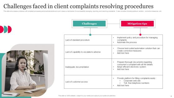 Client Complaints Resolving Procedures Ppt PowerPoint Presentation Complete Deck With Slides