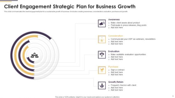 Client Engagement Strategic Plan Ppt PowerPoint Presentation Complete Deck With Slides