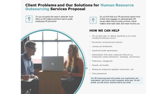 Client Problems And Our Solutions For Human Resource Outsourcing Services Proposal Download PDF