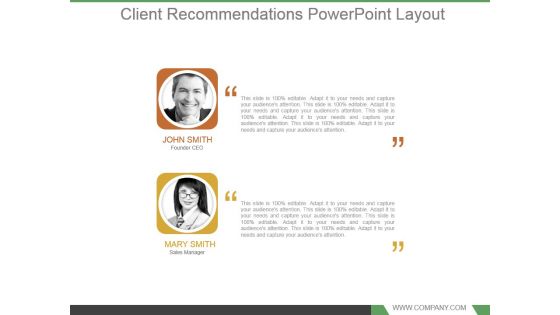 Client Recommendations Powerpoint Layout Client Recommendations Powerpoint Layout